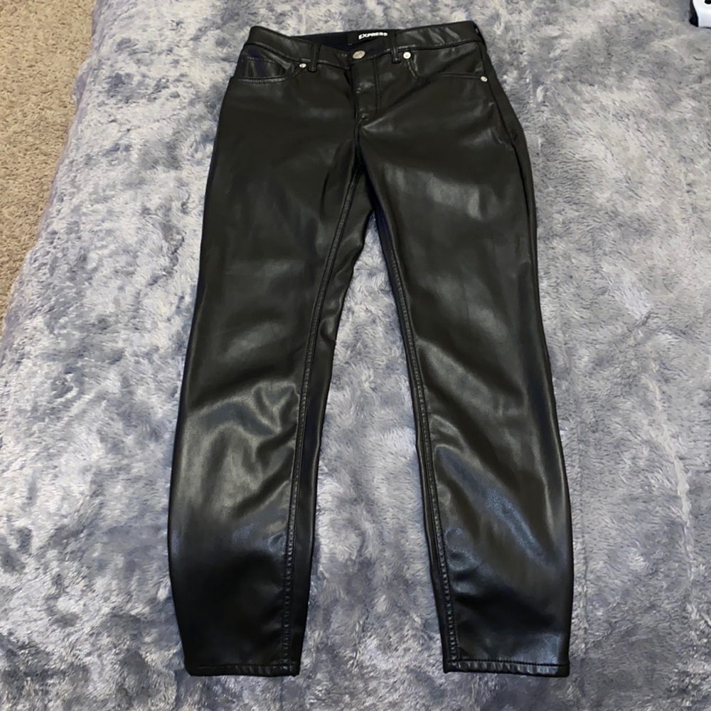Express high rise leather pants